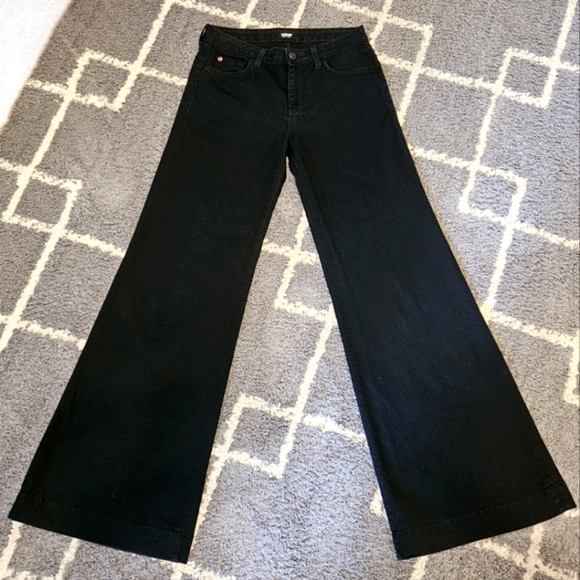 Hudson denim trousers, wide-leg flare, 29W, dark navy, near new condition - Picture 1 of 8
